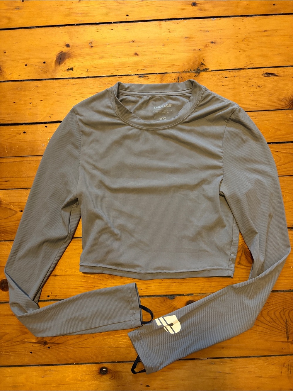 Everyday Long-Sleeve Crop Top For Running In Gray